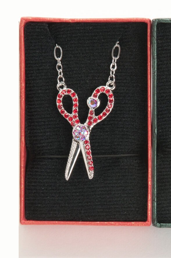 Hair Stylist Scissor Diamond Necklace